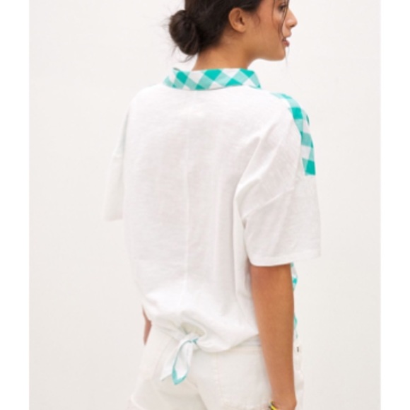 NWT Anthropologie Golda Gingham Tie-back Top. Size medium - Picture 2 of 7